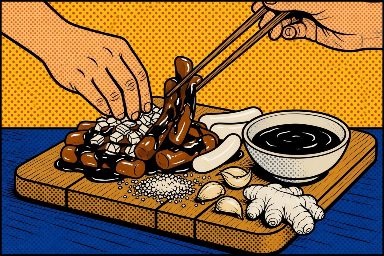 Jajang Tteokbokki — Black Bean Paste